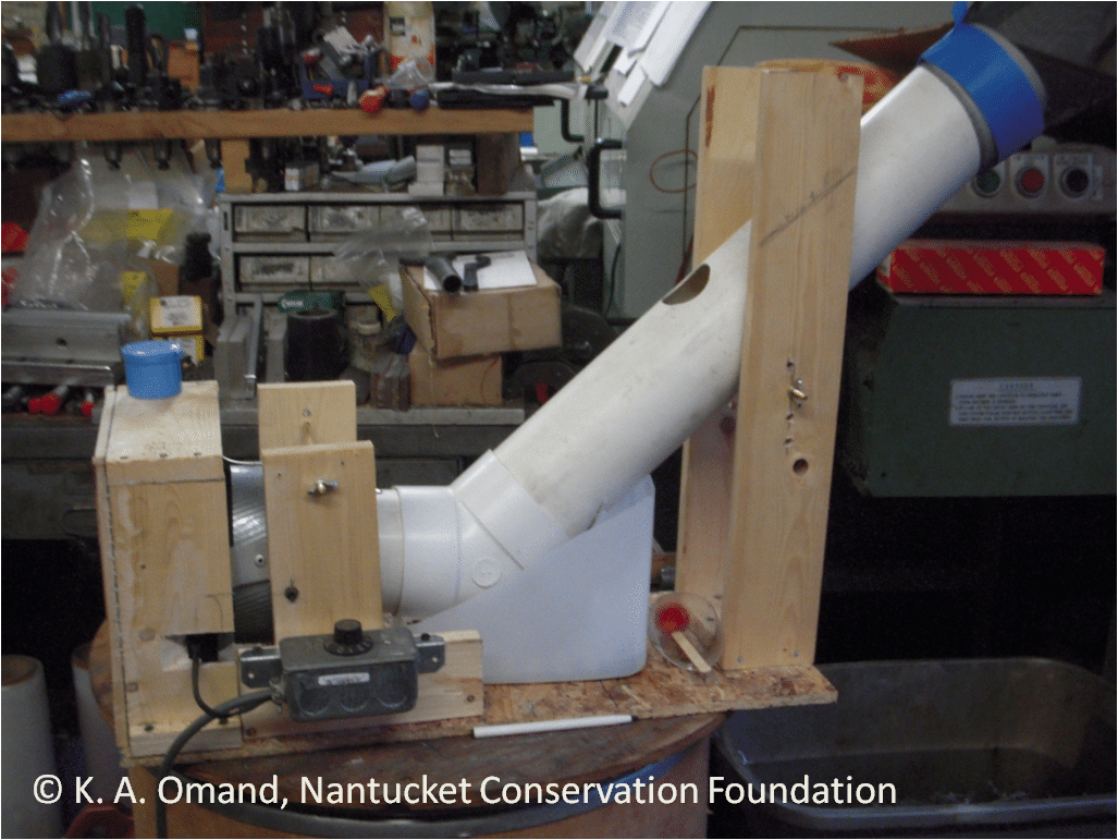 Seed cleaner device, custom built for NCF by Richard Omand, Strafford Machine, Inc.