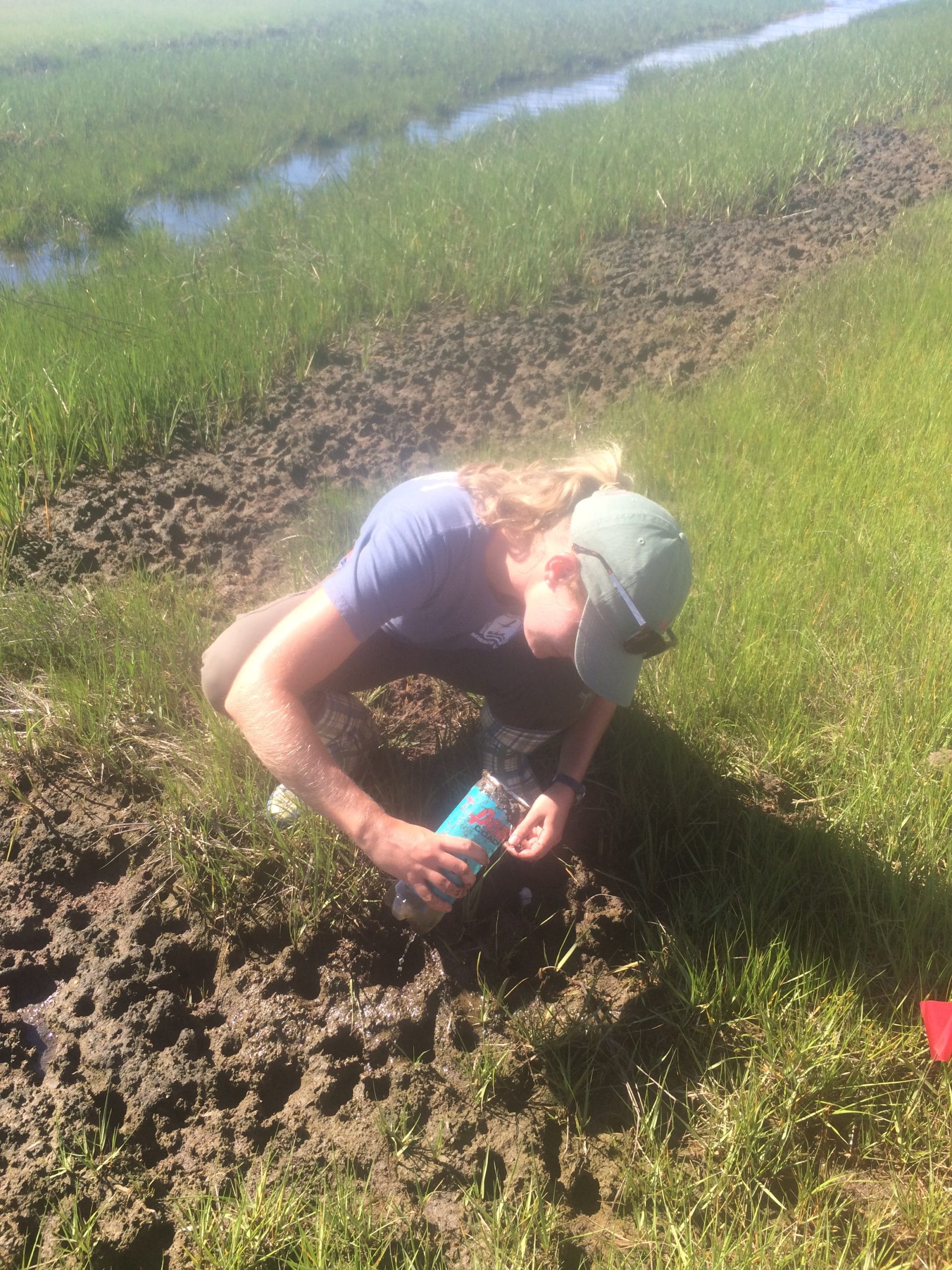 Carefully checking cans for trapped crabs (watch your fingers!)