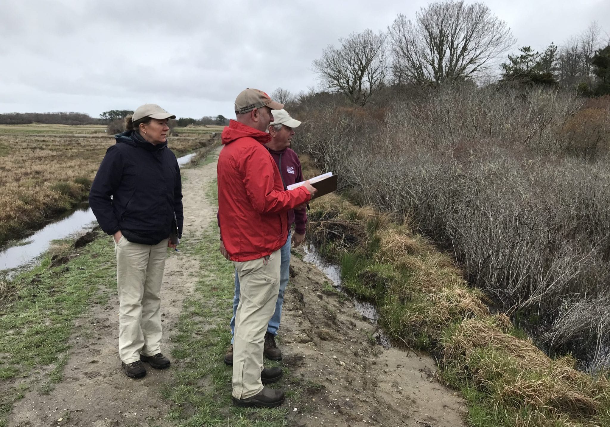 April 30 2019 Windswept Site Visit By KCB IMG 1852 Tom Larabee, Bog Manager on the Windswept Site Visit with Alex Hackman and Helen Castles